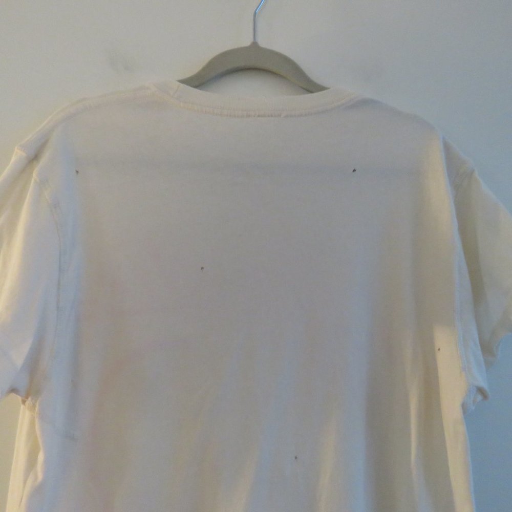MADEWORN Blondie Distressed Pink Glitter Off White Cotton Graphic Tee T Shirt M - Picture 10 of 14